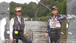 二人の王者が釣る 和歌山県古座川