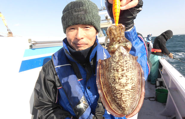 東京湾 久里浜沖のスミイカ ビッグサイズ交じりまだまだ楽しめる 釣りビジョン マガジン 釣りビジョン