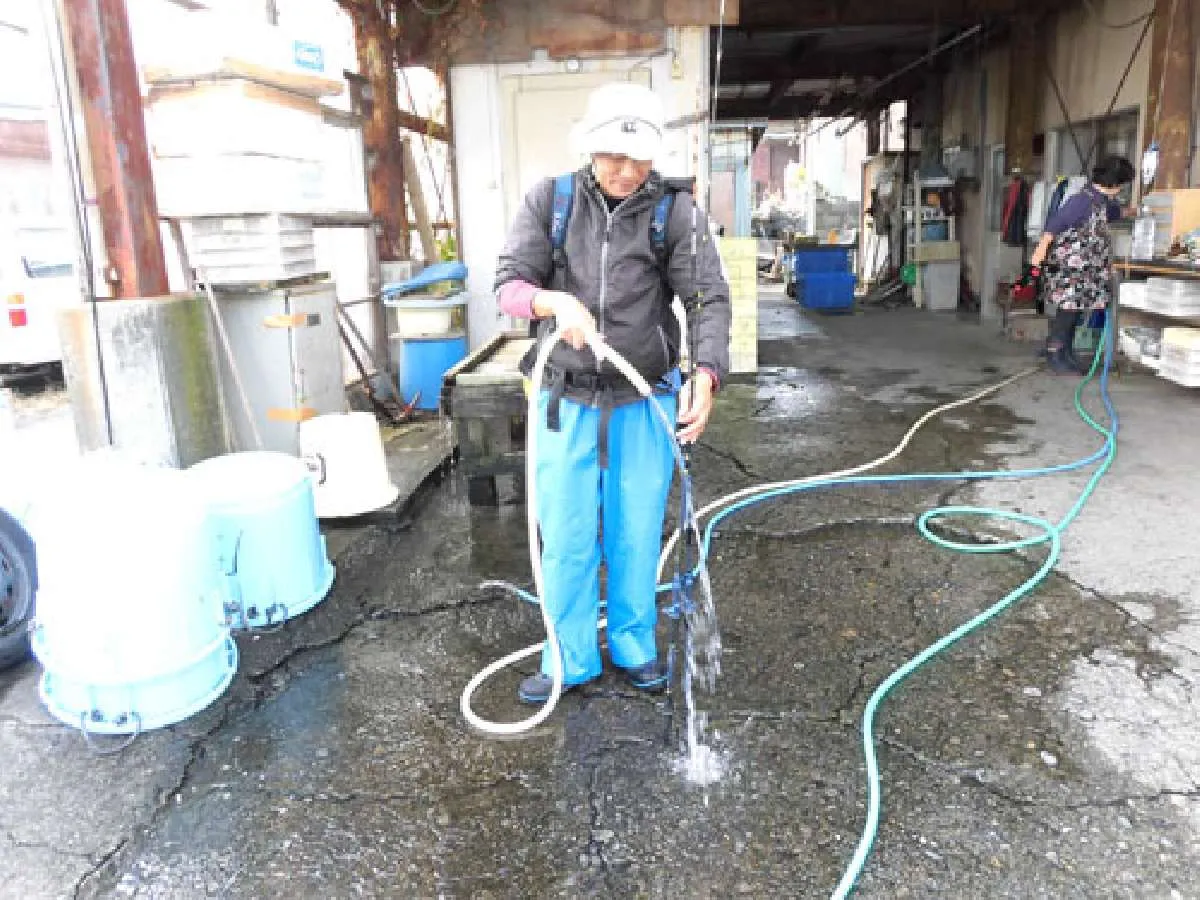 沖上がり後は真水で道具を洗える