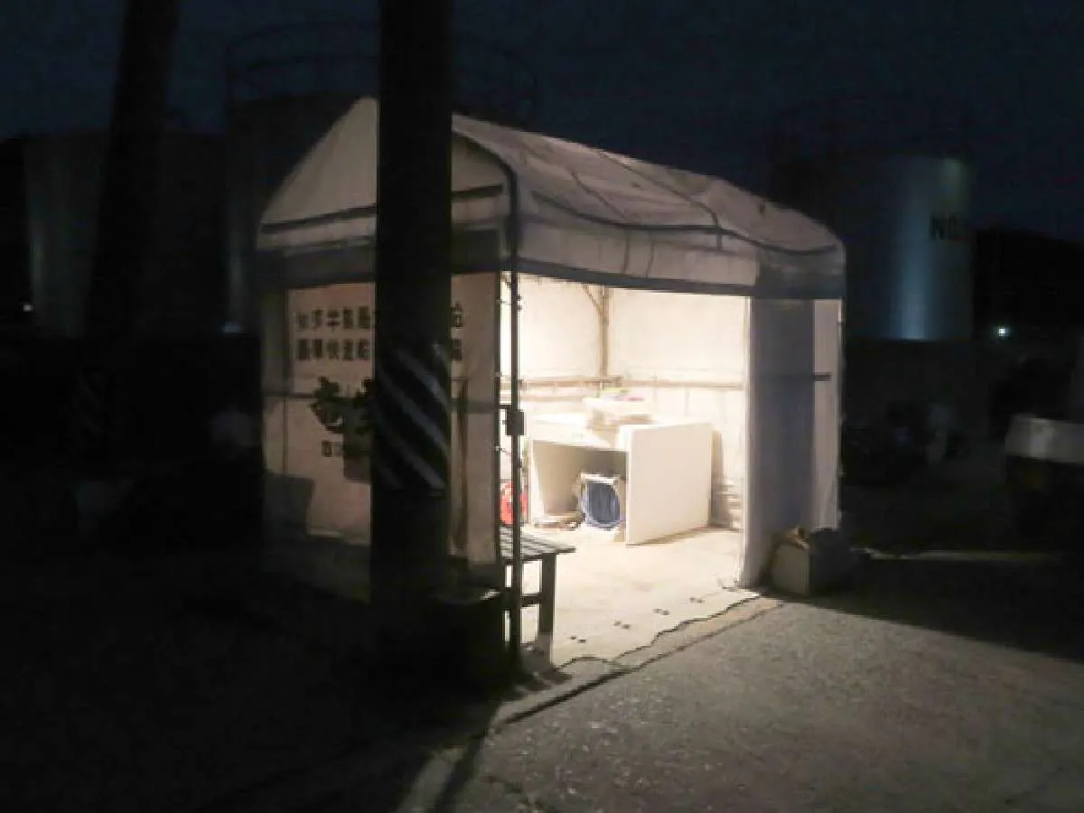時間になるとテントで受け付け