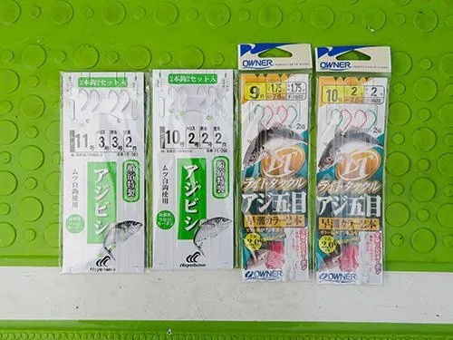 仕掛けは2m前後。サバが多い時は3号ハリスがお勧め