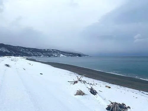 約4km続く島牧の海岸線