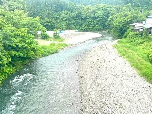 増水していた川
