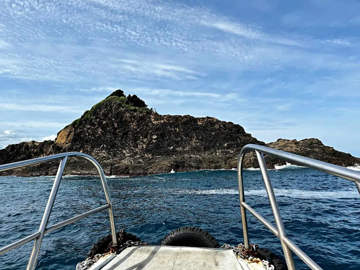 「爪木島」の南側(港側)に磯付け。大きな島なので渡礁率が高い
