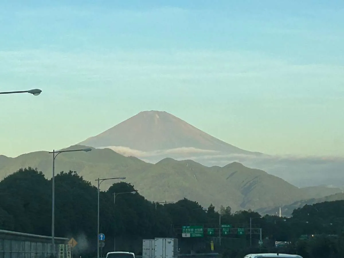 狩野川に向かう時にはいつもドーンと富士山がお出迎え！©釣りビジョン