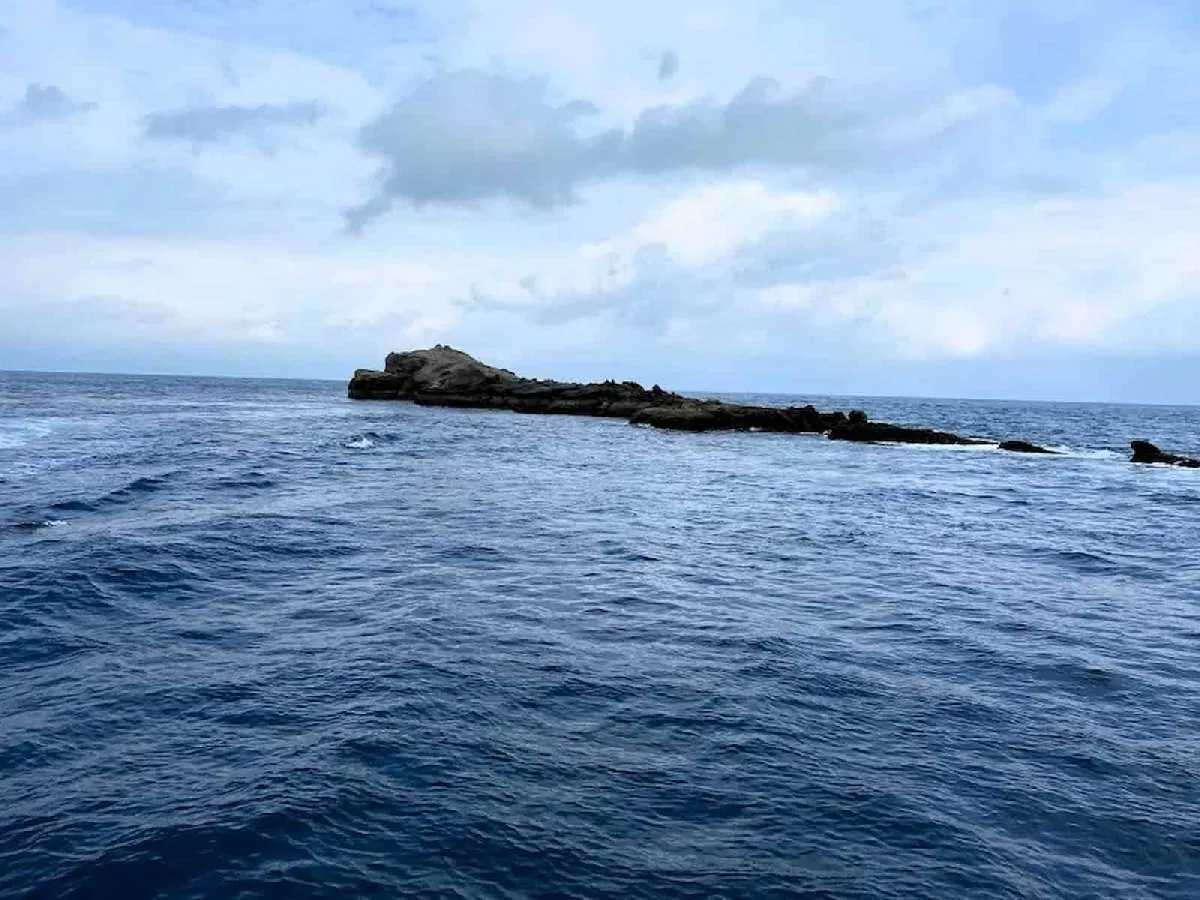 水島の全体の様子。　©釣りビジョン