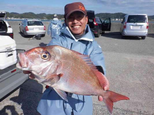 この日の最大！2.1kgのマダイ！ ©釣りビジョン