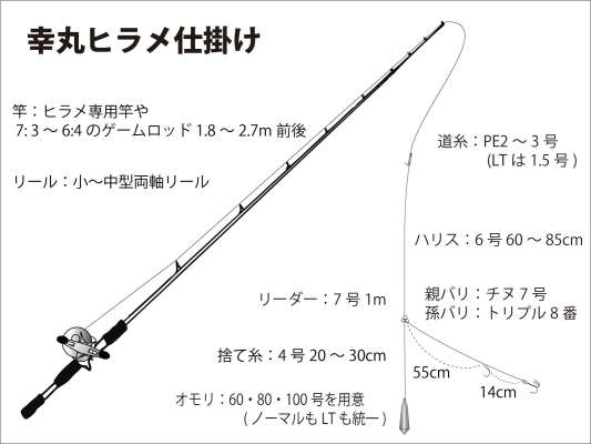 『幸丸』ヒラメ仕掛け図。 &copy;釣りビジョン