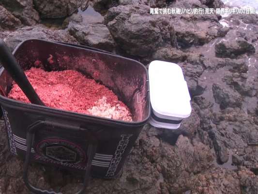 フカセ釣りには欠かせない撒き餌作り。昨夏は海水温が21℃台と低く、それによってグレがよく釣れていたそうだ。餌取りの状況や遠投が必要か否かによって配合を考慮する必要がある。&copy;釣りビジョン