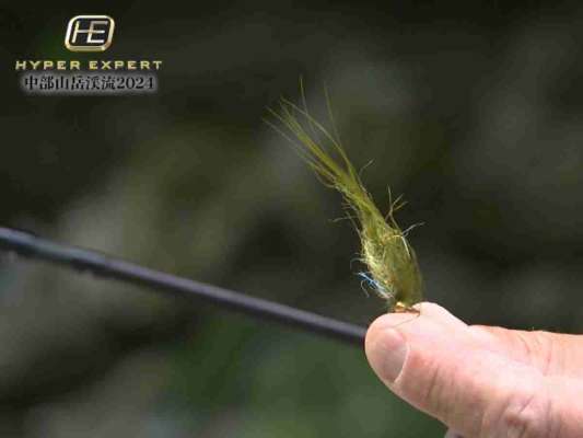 フライチェンジ阿寒湖で用いたマナブーのフライ。引き出しの一部分だけで更に膨大な情報が来る。