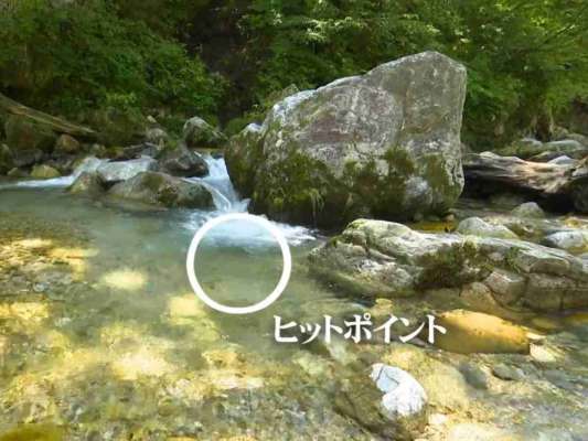 実際の映像と解説が重視されているポイント。自分たちが通う渓に当てはめて考えてみよう。