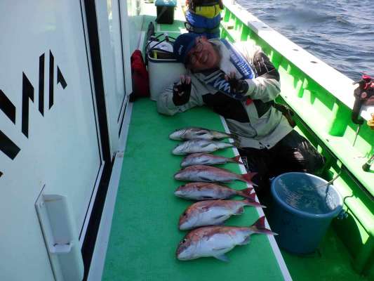 誘い方がうまく合って、記者にもマダイとクロダイが！ &copy;釣りビジョン