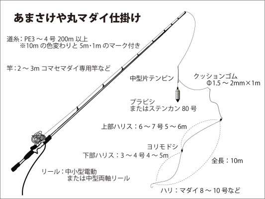 『あまさけや丸』マダイ仕掛け図。 &copy;釣りビジョン