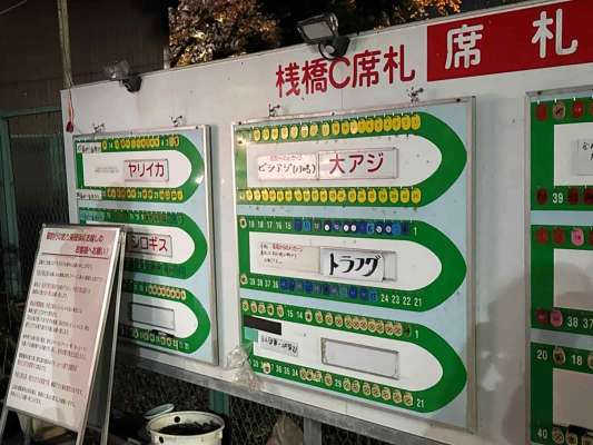 到着したら席札を選んで釣り座を確保。 &copy;釣りビジョン