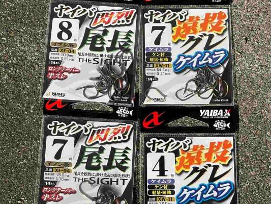 針は尾長針をメインにケン付きも使用。遠投時にはケン付きが便利。 &copy;釣りビジョン