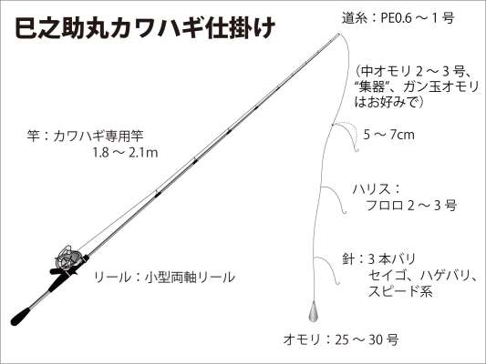 『巳之助丸』カワハギ仕掛け図。 &copy;釣りビジョン
