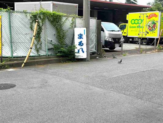 『まる八』目印看板を右折。 &copy;釣りビジョン