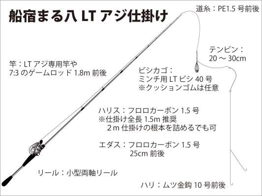 『船宿 まる八』LTアジ仕掛け図。 &copy;釣りビジョン