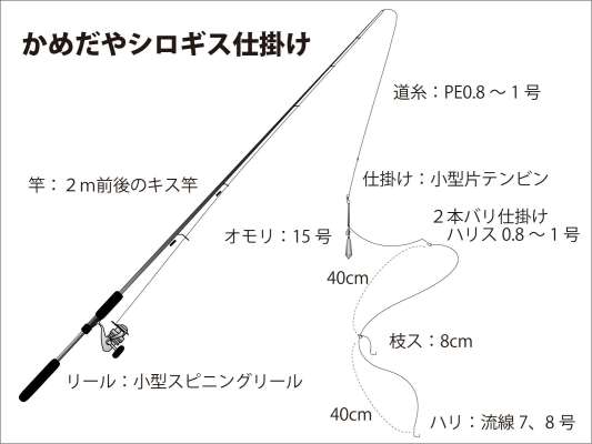 『かめだや』シロギス仕掛け図。 &copy;釣りビジョン