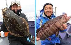 千葉県・外房、大原沖の深場でヒラメ・ハタを狙う！