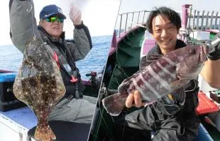 千葉県・大原沖の“泳がせ釣り”のマハタ＆ヒラメ絶好調！！