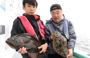 秋風に吹かれて、千葉県・外房、大原沖のヒラメ釣り