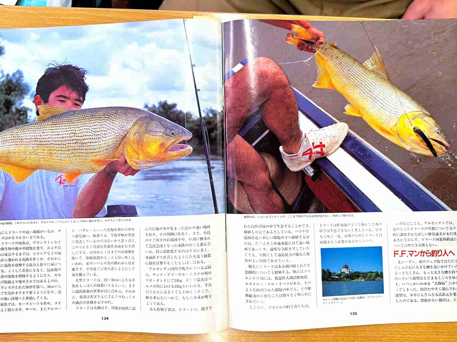 1993年、Sさんが『Angling』誌に寄稿した「黄金がほえる アルゼンチン・パラナ川のドラード」という記事。　&copy;望月俊典