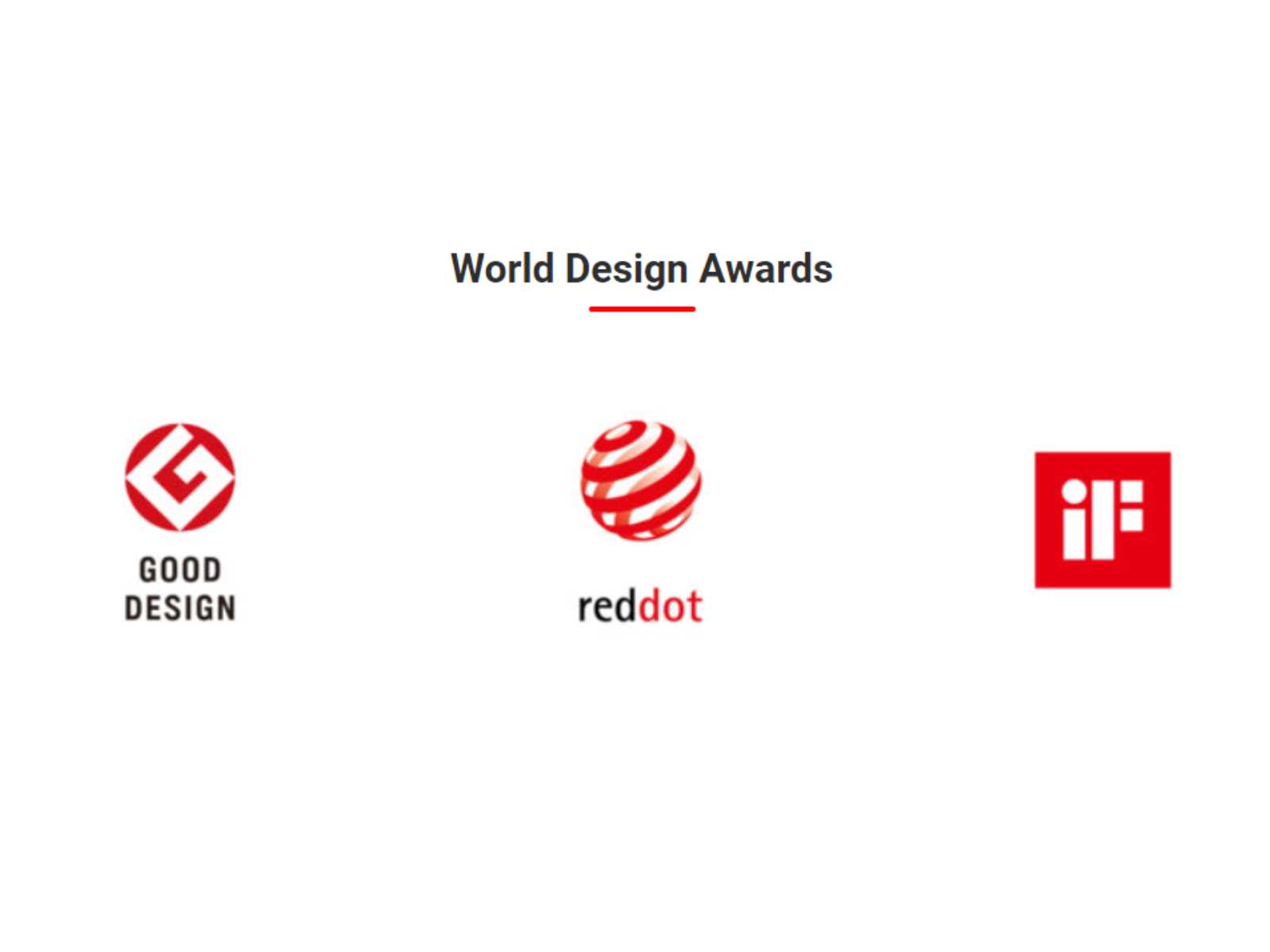 「OROCHI X10」シリーズが受賞したデザイン賞。左から、グッドデザインアワード、レッドドット・デザインアワード、iFデザインアワード。&copy;釣りビジョン