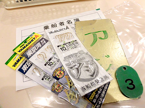 席札、乗船券、仕掛けに乗船名簿