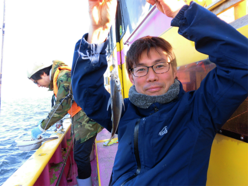 「釣れました!やりました!」