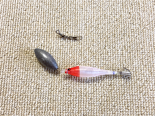 中通しオモリのスッテ仕掛け