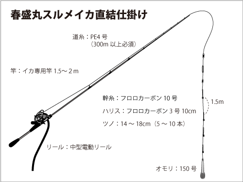 仕掛け図(スルメイカ直結仕掛け)
