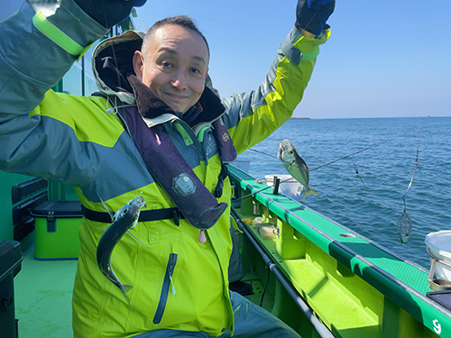 魚影が濃く、2点掛け続出
