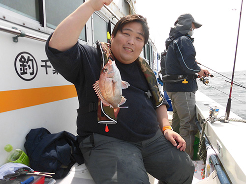 沖上がり直前に釣れたラストマダイ