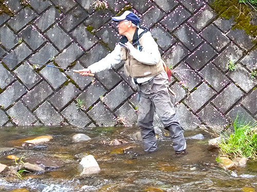 この水深でもテンカラなら