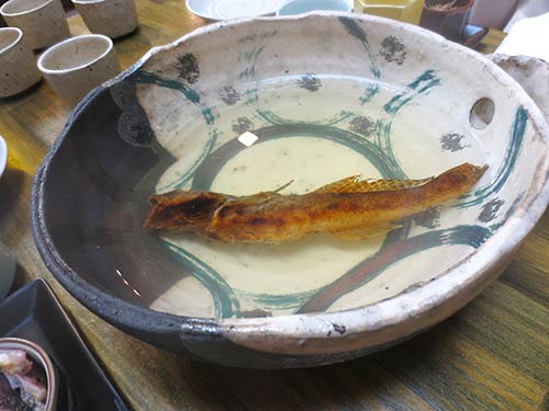 焼き干しを使った「ハゼの骨酒」最高