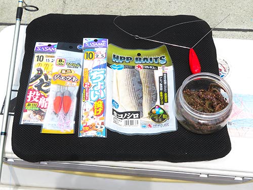 チョイ投げ関係もハゼ釣りに有効で、釣具店で相談し決めると良いだろう