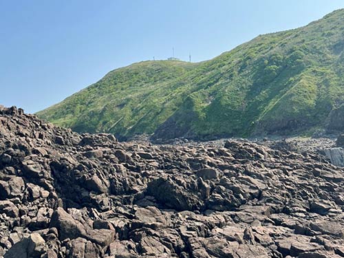 釣り場から見た竜飛崎