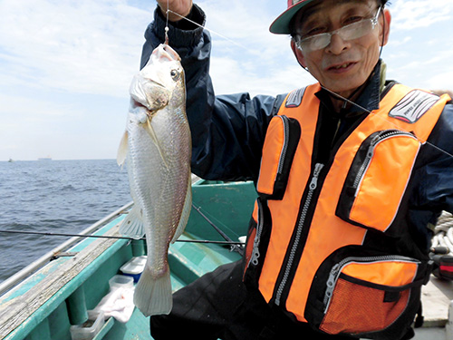 「30cm強のイシモチ!良く引いたよ!」