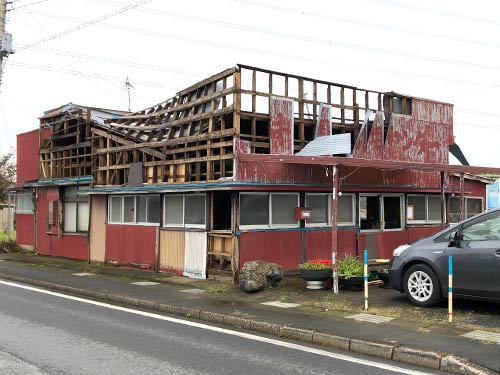 被災した食堂