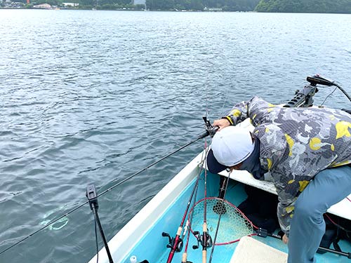 ミノーに出た魚は船縁でバレてしまい……