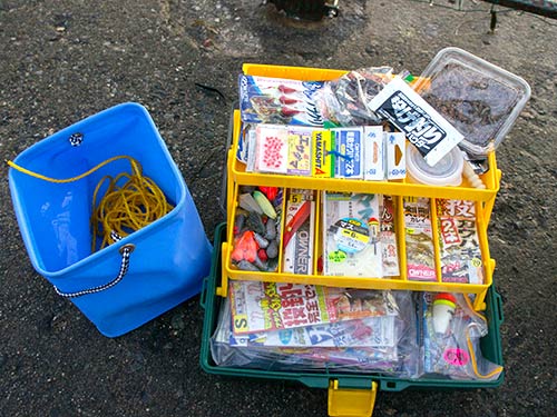 チョイ投げセットや胴突き仕掛け。バケツは忘れずに