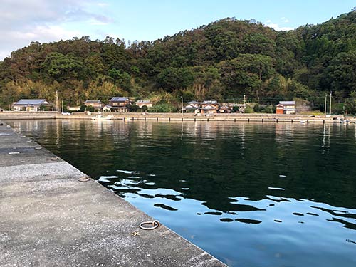 初日、守後の波止の様子
