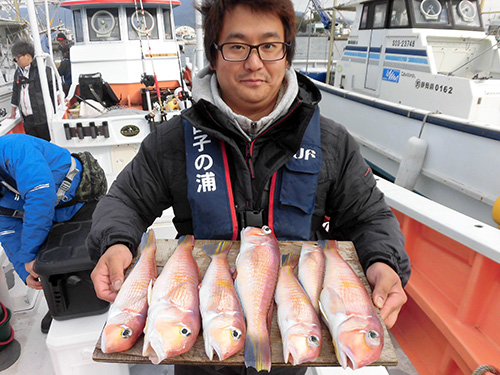 初挑戦!竿頭!40cm級含むアマダイ7匹!