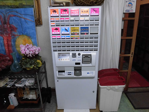 券売機で乗船券を購入する