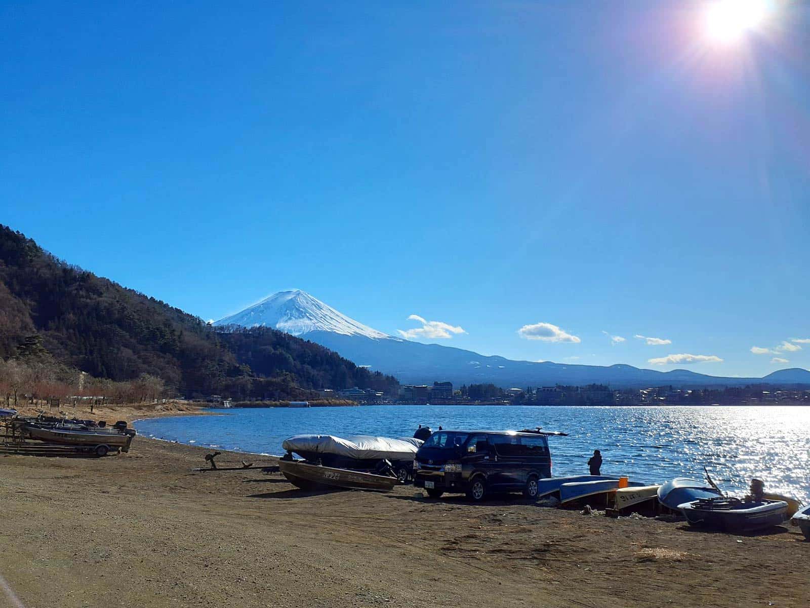 河口湖の風景