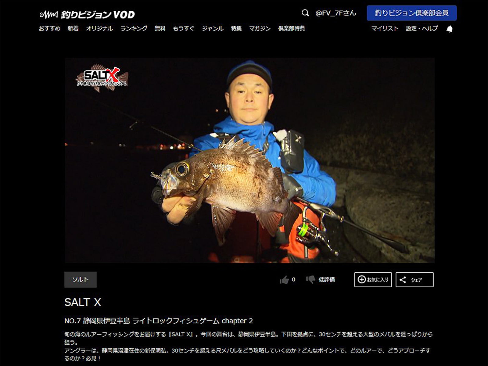 SALT X NO.7 静岡県伊豆半島 ライトロックフィッシュゲーム