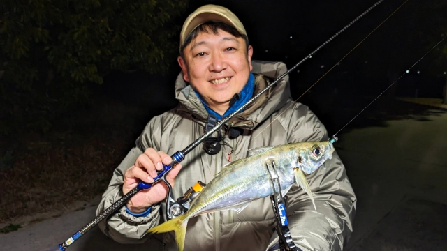 青色アジング 3 尺アジ出現！？熊本県湯島で真冬のナイトアジング